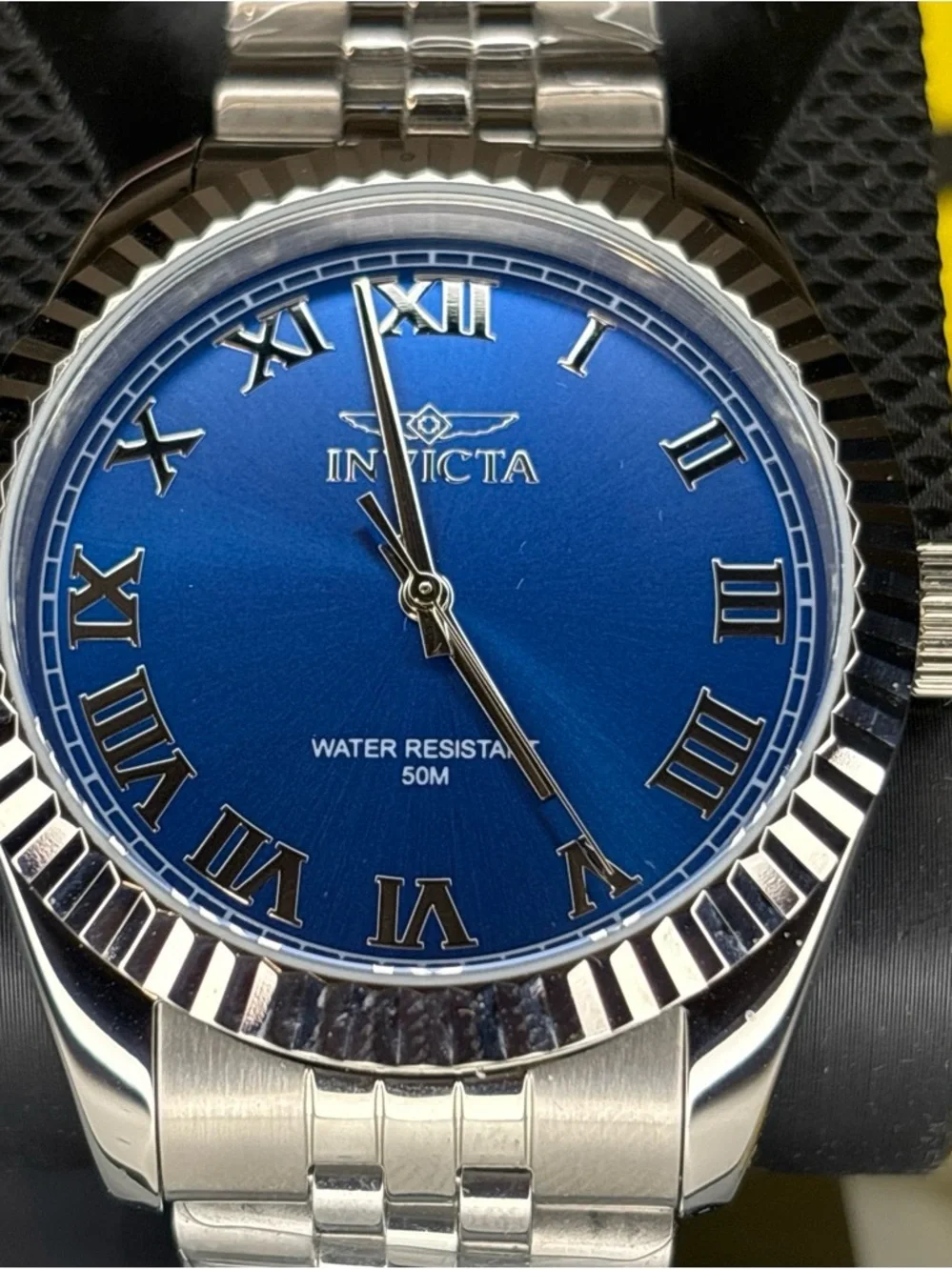 Invicta Specialty Silver Stainless Steel Watch with Blue Dial and Roman Markers